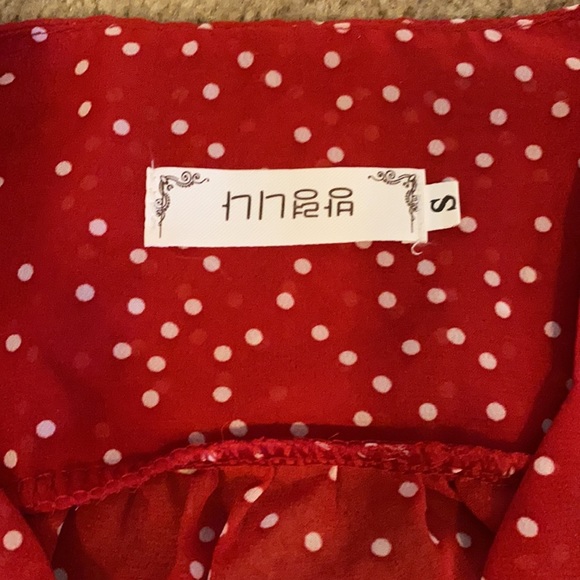 Red/white polka dot short sleeve - Picture 3 of 4